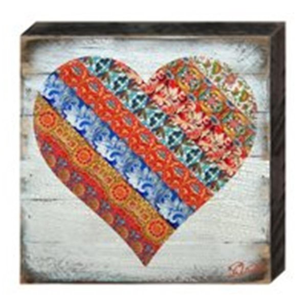 Designocracy Love You Heart Art on Board Wall Decor 9873608